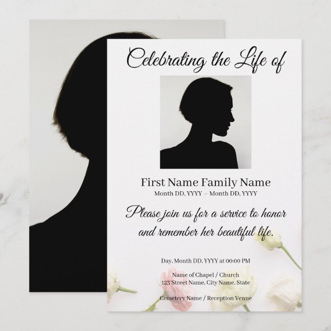 invitación conmemorativa de rosas (Anverso / Reverso)
