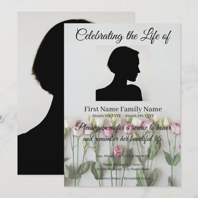 invitación conmemorativa de rosas (Anverso / Reverso)