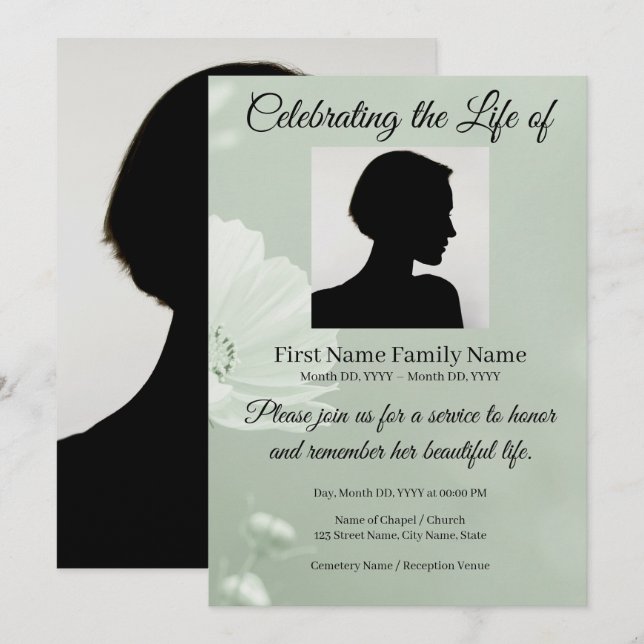 Invitación conmemorativa de salvia (Anverso / Reverso)