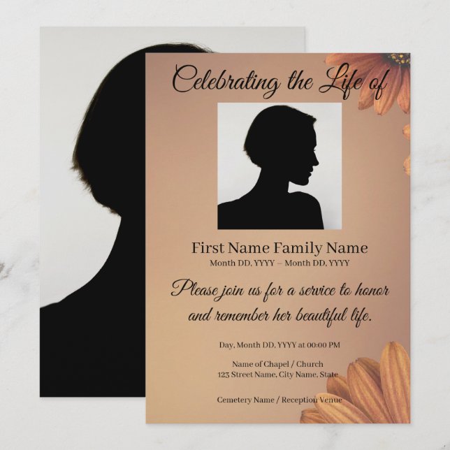 invitación conmemorativa de Terracotta Daisy (Anverso / Reverso)