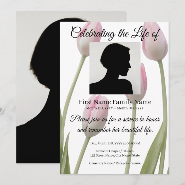 invitación conmemorativa de tulipán (Anverso / Reverso)
