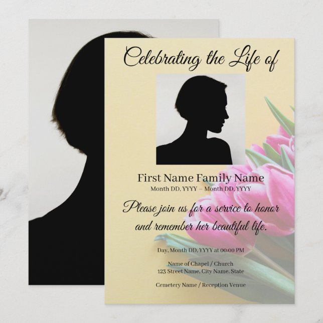 invitación conmemorativa de tulipán (Anverso / Reverso)