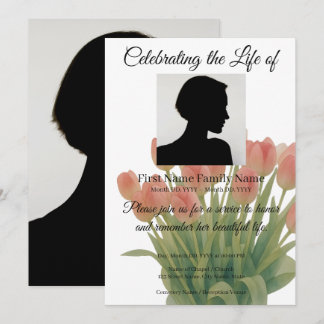invitación conmemorativa de tulipán