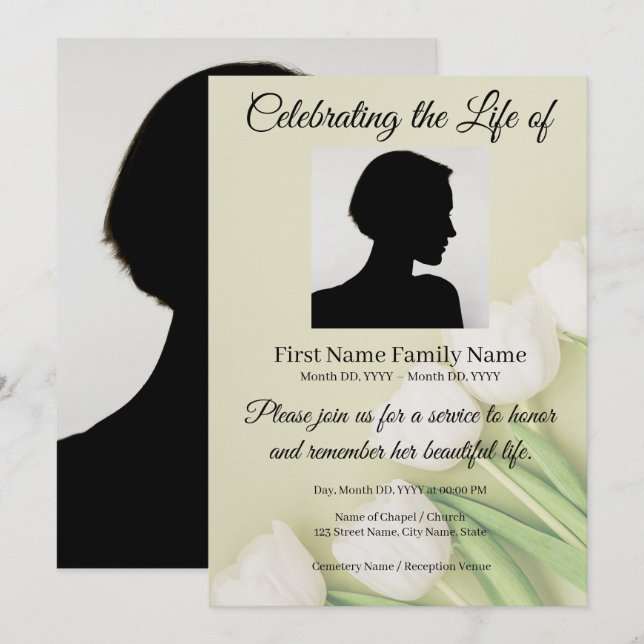 invitación conmemorativa de Tulipán Blanco (Anverso / Reverso)