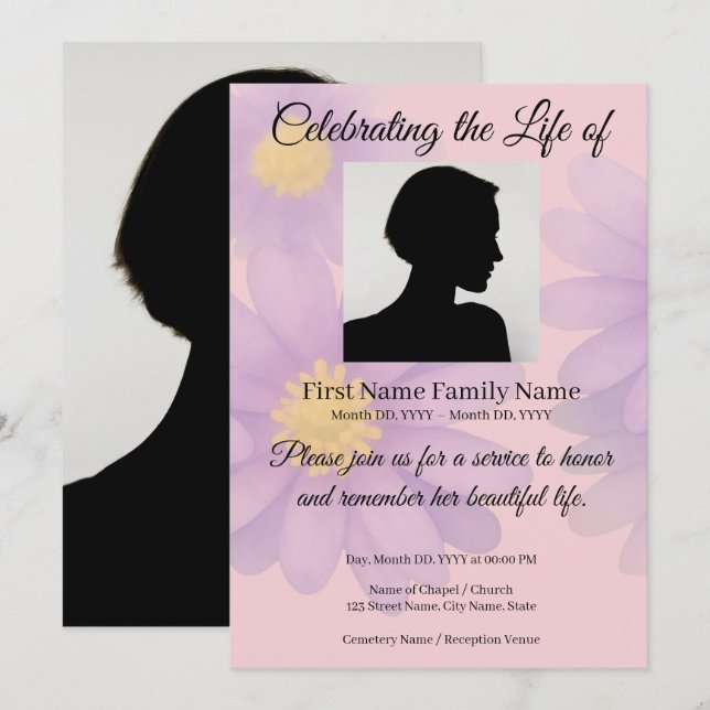 invitación conmemorativa de windflower (Anverso / Reverso)