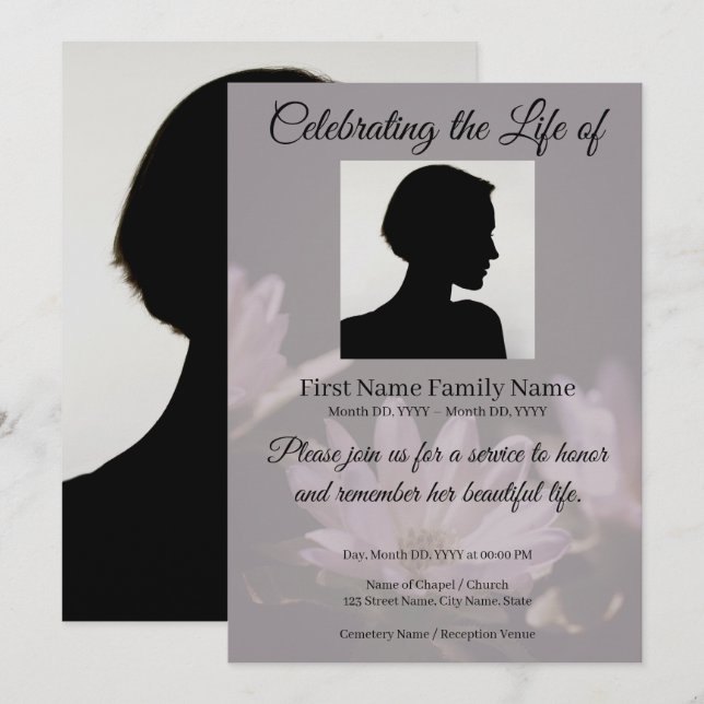 invitación conmemorativa de windflower (Anverso / Reverso)