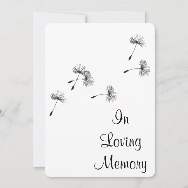 Invitación conmemorativa del funeral de Dandelion  (Anverso)