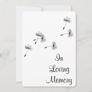 Invitación conmemorativa del funeral de Dandelion