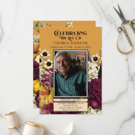 Invitación conmemorativa del funeral de Florals de