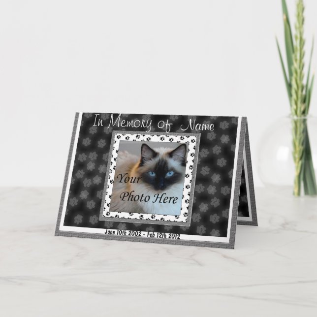 Invitación conmemorativa del gato - Pérdida Mascot (Anverso)