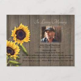 Invitación conmemorativa del girasol campestre con