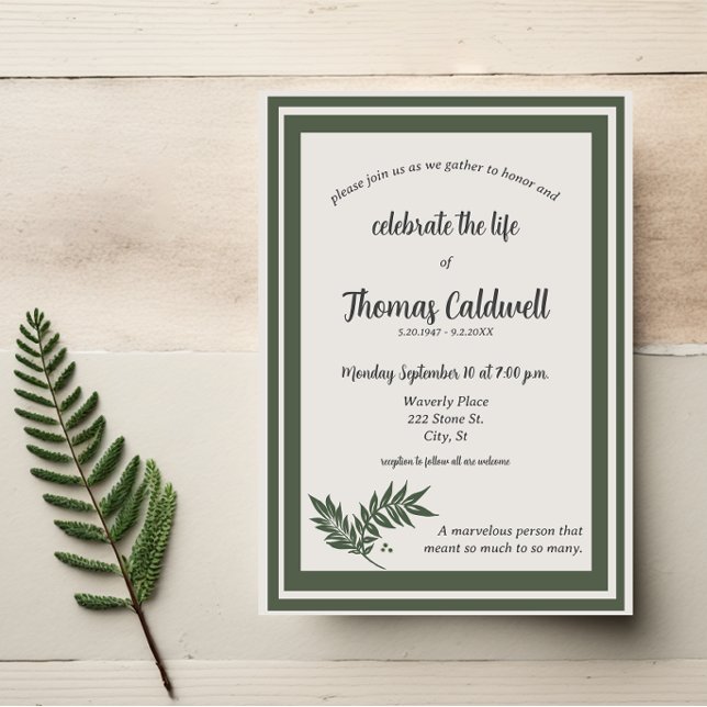 Invitación conmemorativa elegante y simple con bor (Subido por el creador)
