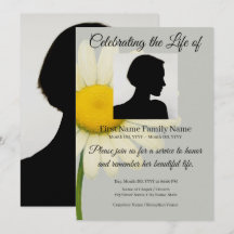 invitación conmemorativa Grey Daisy