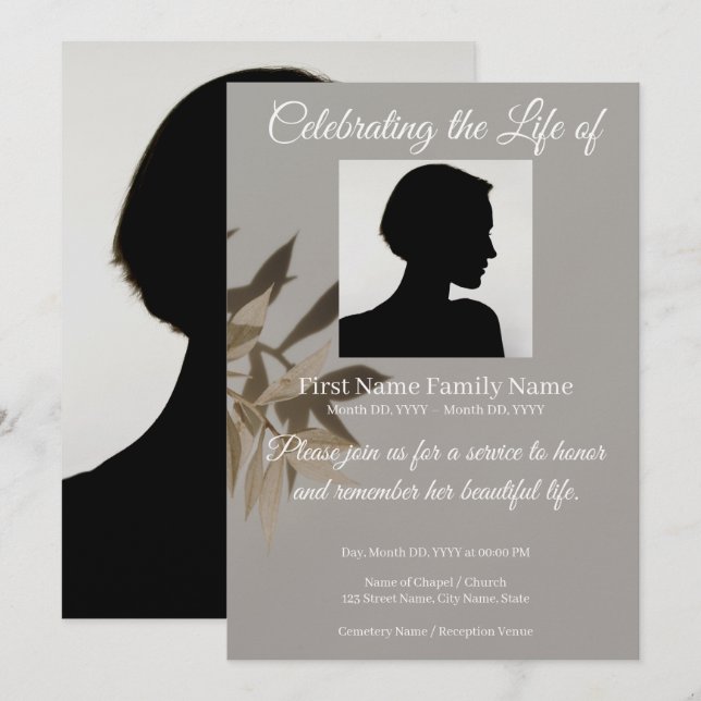 invitación conmemorativa taupe (Anverso / Reverso)