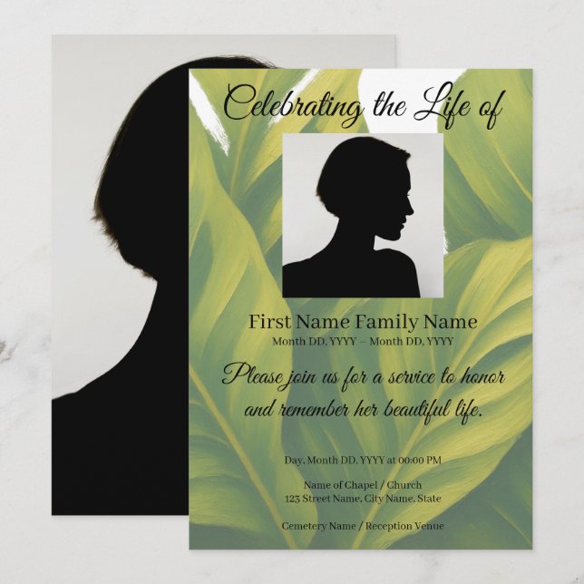 Invitación conmemorativa verde (Anverso / Reverso)