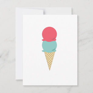 Invitación Cono de crema de hielo Whimsical Double Scoop