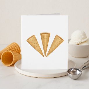 Invitación Cono de helado de gofre triple postre de verano