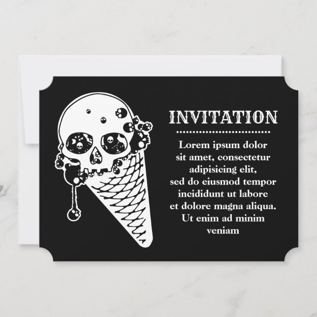 Invitación Cono de helado malvado (Anverso)