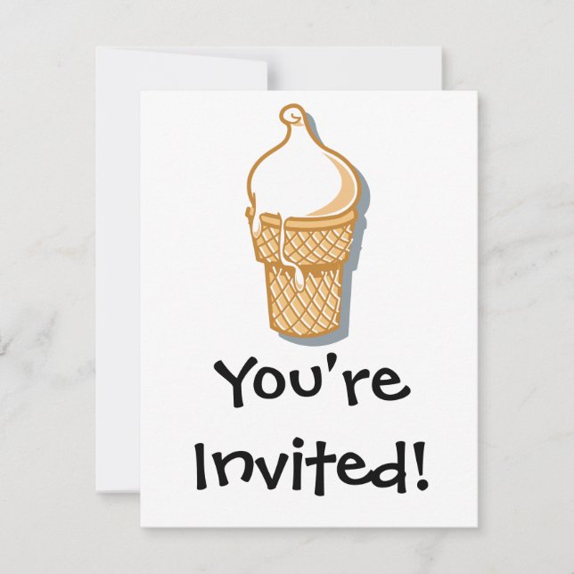 Invitación cono de helado retro (Anverso)