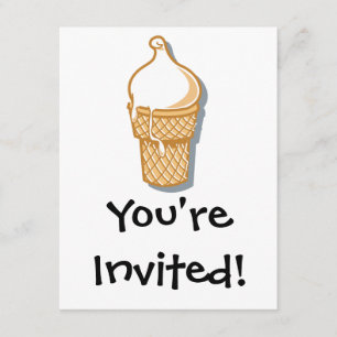 Invitación cono de helado retro