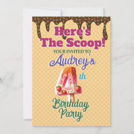 Invitación Cono de waffle Here's the Scoop