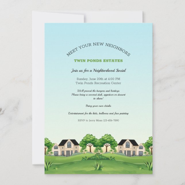 Invitación Conocer vecinos y saludar (Anverso)