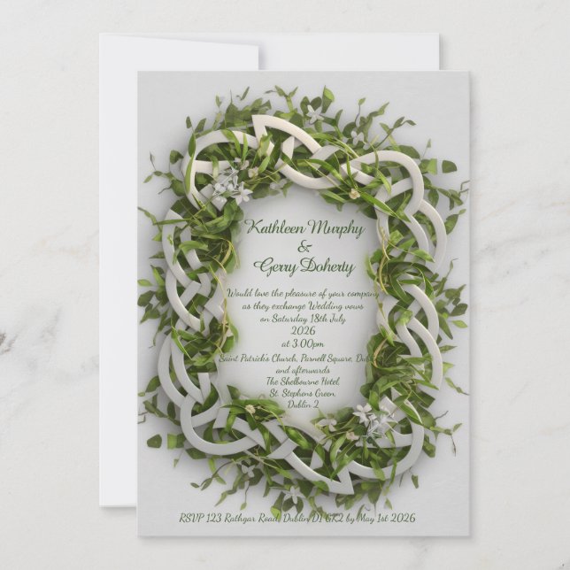 Invitación Conocimiento de amor celta tradicional y amante af (Anverso)