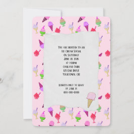 Invitación Conos de Fiestas sociales de helados