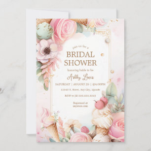 Invitación Conos de helado florales de helado