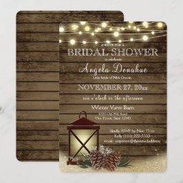 Invitación Conos de pino y ducha nupcial rusa de linternas