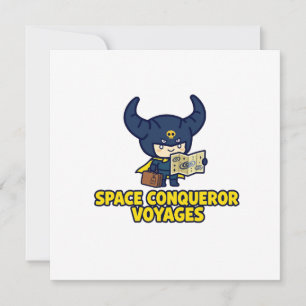 Invitación Conquistador Espacial Viajes Retro Cómic Sci-Fi Vi
