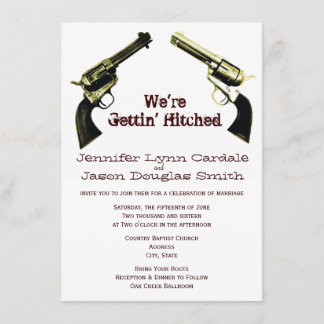 Invitación Conseguir al vaquero enganchado dispara contra