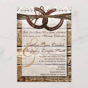 Invitación Conseguir casarse de madera enganchado de las
