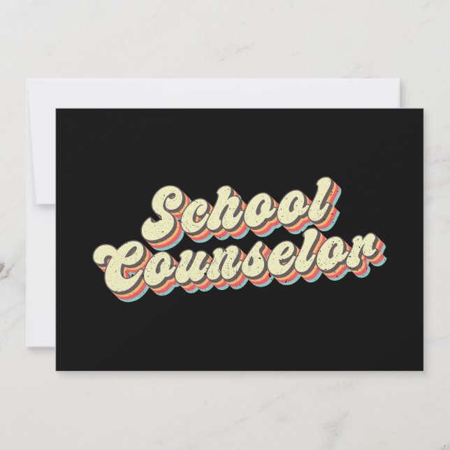 Invitación Consejero Escolar Retro Profesor de Orientación (Anverso)