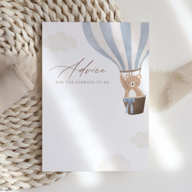 Invitación Consejo Baby Shower de Blue Teddy Bear Hot Air Bal (Subido por el creador)