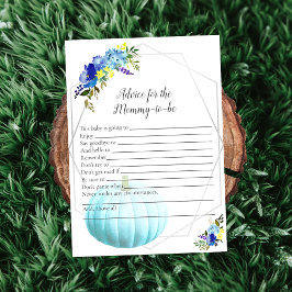 Invitación Consejo Baby Shower De Calabaza Para Mami | Azul