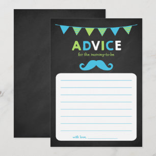 Invitación Consejo Baby Shower de pizarra azul y verde