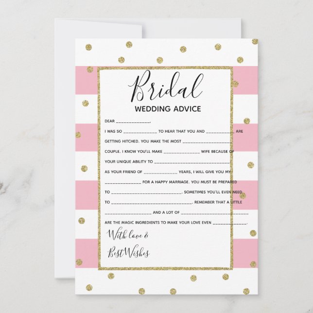 Invitación consejo boda novia conoce juego de ducha de novia (Anverso)