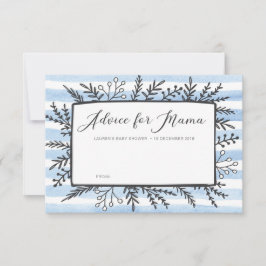 Invitación Consejo de Baby Shower de franjas azules para las 