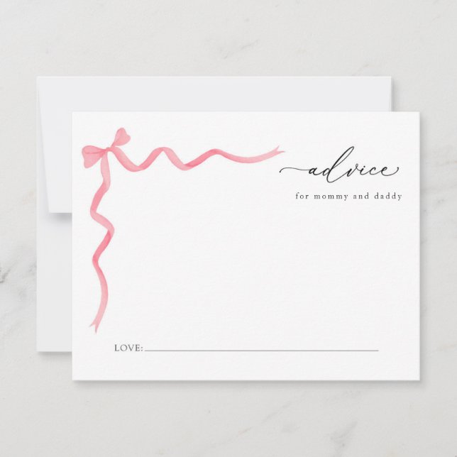 Invitación Consejo de bebé rosado para mamá y papi (Anverso)