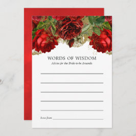 Invitación Consejo de ducha de novia rojo y dorado de Borgoña