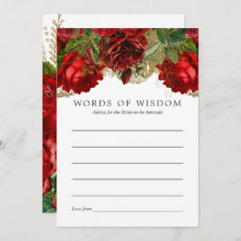 Invitación Consejo de ducha de novia rojo y dorado de Borgoña