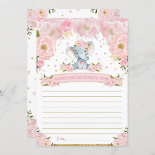 Invitación Consejo de Elephant Baby Shower para Padres con Ta