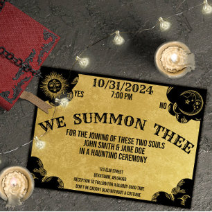 Invitación Consejo de Espíritu Boda y ducha de Halloween góti