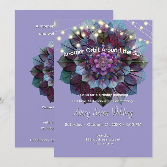 Invitación Consejo de Hojas | Arte Mandala P&B (Anverso / Reverso)