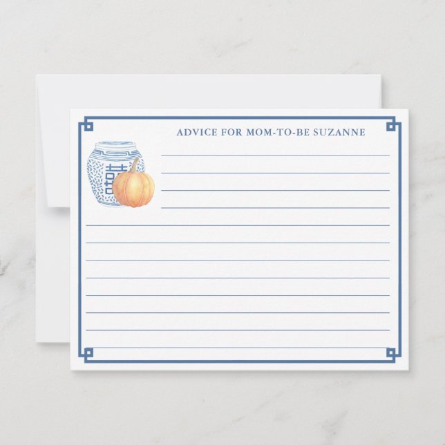 Invitación Consejo De La Calabaza De Baby Shower De Otoño Par (Anverso)