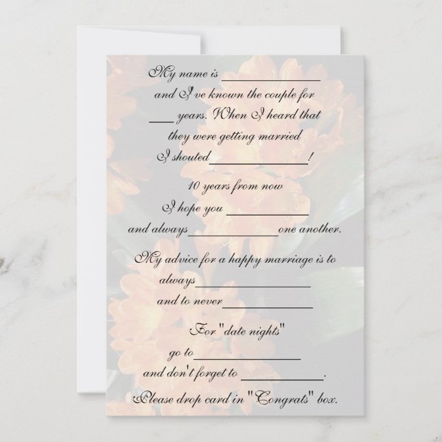 Invitación Consejo de matrimonio lindo y gracioso para novia  (Anverso)