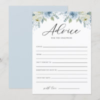 Consejo Floral Azul acuarela para los recién casad