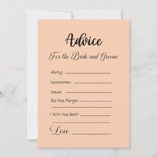 Invitación Consejo para el Apricot de Novia y Groom