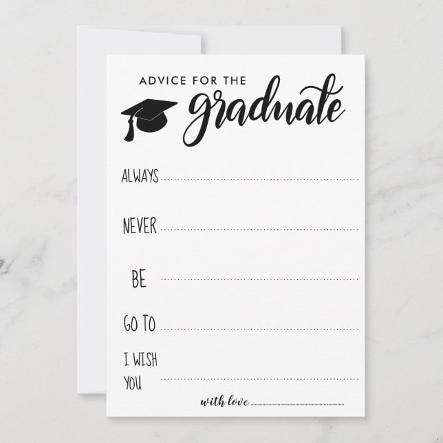 Invitación Consejo Para El Graduado | Minimalista (Anverso)